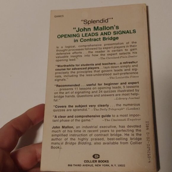 3/$13 Vintage Opening Leads and Signals in Contract Bridge 1969 by John Mallon - Picture 3 of 6